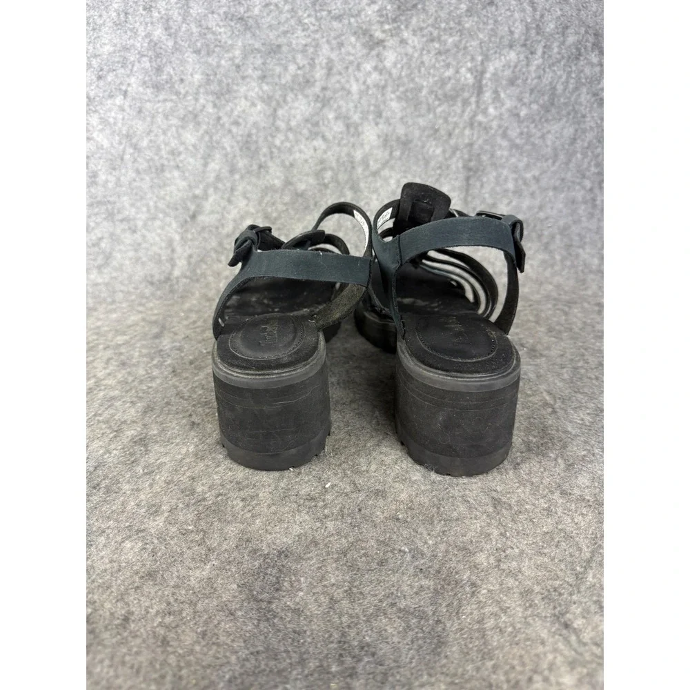 Timberland London Vibe Black Nubuck Gladiator Strappy Platform Sandals A2A3G 8.5